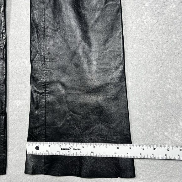 Cache Pants Womens Sz 6 Black 100% Genuine Leather Y2K Vintage 1980s-1990s Goth - Picture 6 of 12